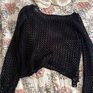 Tiger mist Black Knit Women's crotchet Sweater